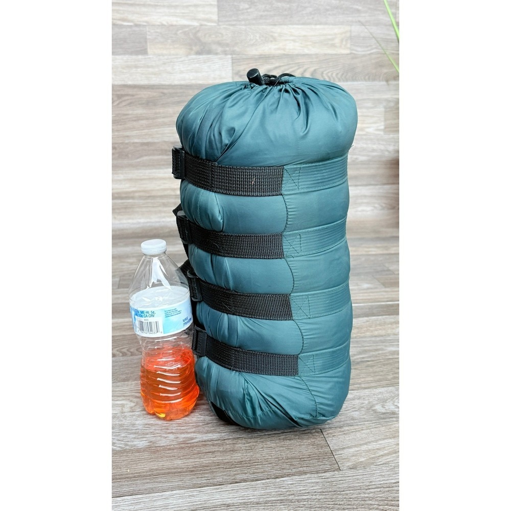 North 49 Mummy Sleeping Bag Green Black 84x30 Fleece Lined Hood 40-50F Camping